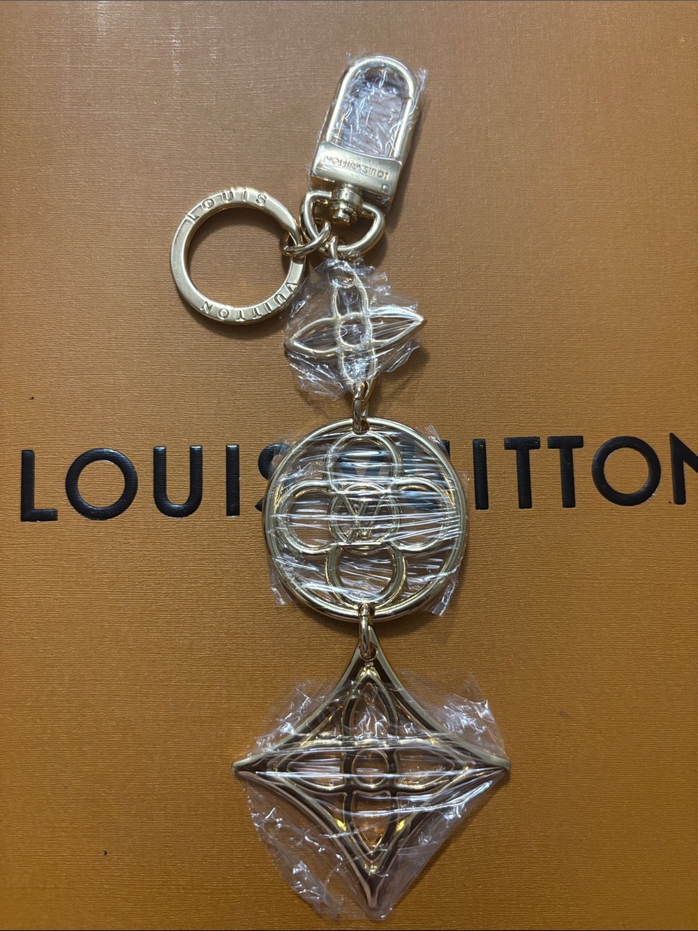 LV Gold-tone Monogram Key Charm